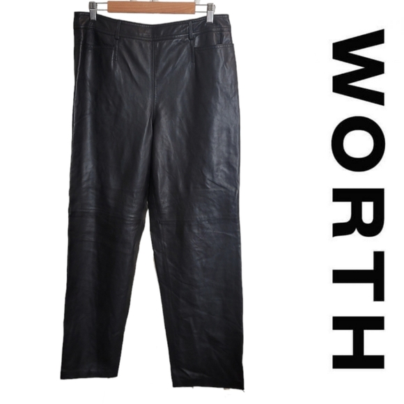 Worth 100% Genuine Leather Pants in Black